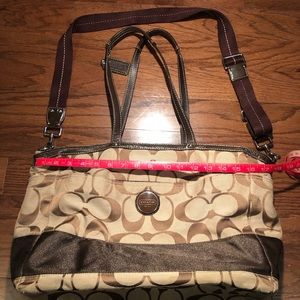 Coach Large Signature Jacquard CC Monogram Tote Travel Weekend or Diaper Bag